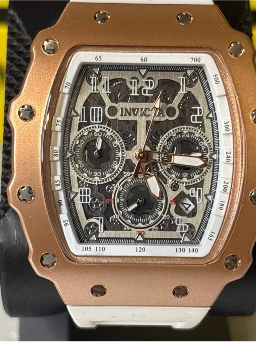 Invicta Racing Nitro Rose Gold and White Chronograph Sport Watch